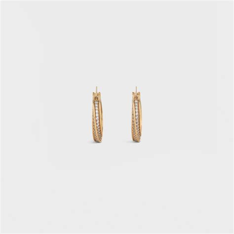 celine edwige earrings twist|Edwige Twisted Hoops in Brass with Gold Finish and Crystals.